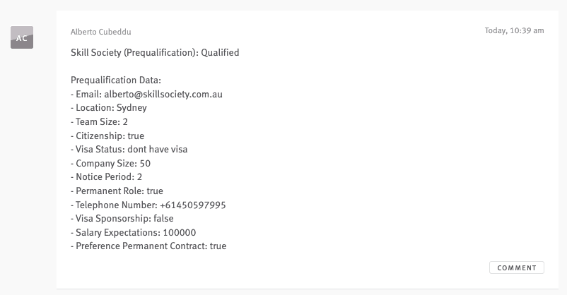 Skill Society Lever ATS Prequalification