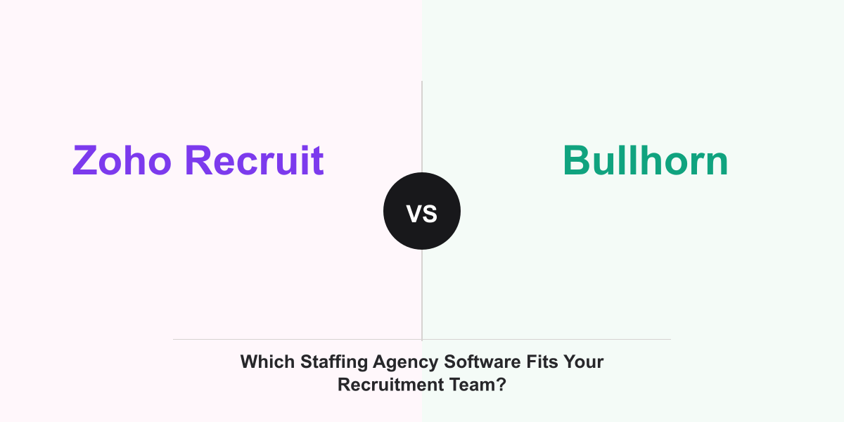 Cover Image for Zoho Recruit vs Bullhorn: Which Staffing Agency Software Fits Your Recruitment Team?